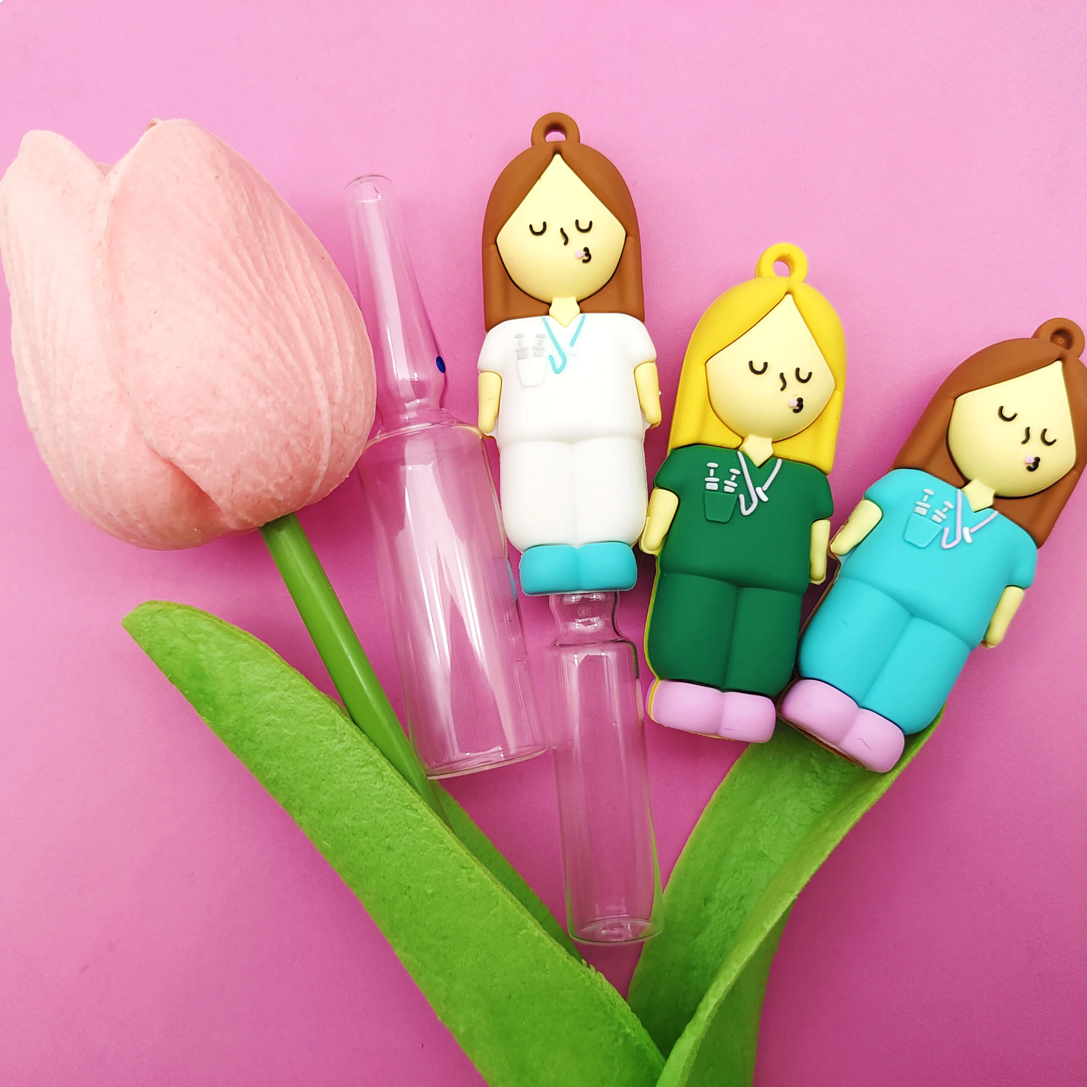 Nurse Tools Rubber Ampoule Opener PVC Syringe Broken Blisters Ampoule Breakers Keychain Llaveros 3D Rubber Blister Opener