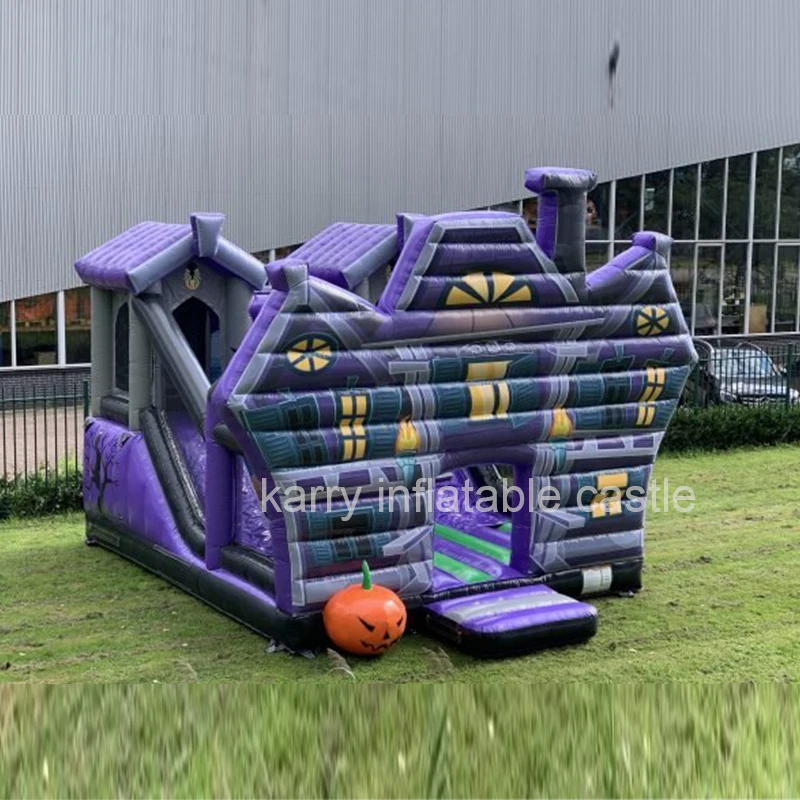 Most popular Holiday party halloween haunted house inflatable obstacle bouncer castle inflatable jumping fun city for sale