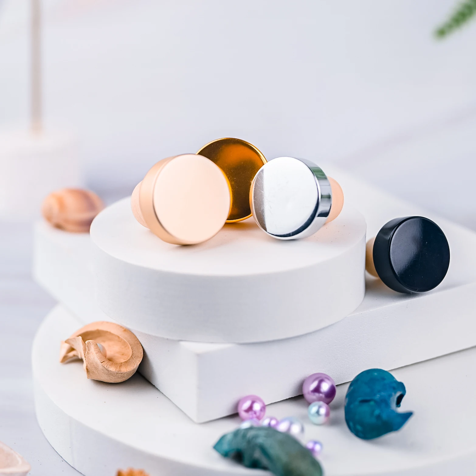 Multi-inventory Customized T-shape polished aluminium top synthetic stpper vodka tequila  high polymer cork bottle stopper