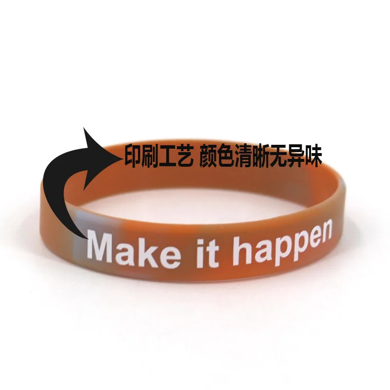 Custom mixed colours wrist band glowing bracelet silicone wristbands printing logo sports silicone bracelet men