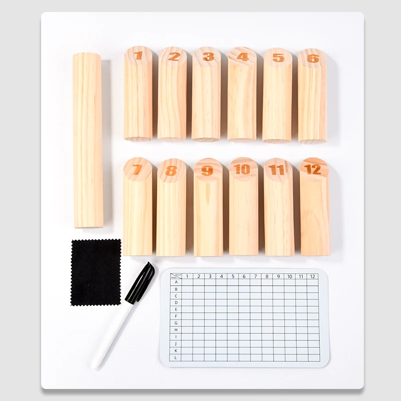Wooden Smite Kubb Set Game With Printing Number All ages Traditional sports toy Funny Kids