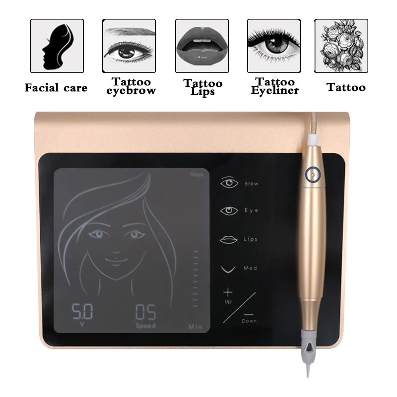High Quality Microblading kit Digital Touch Screen Embroidery Tattoo Machine  PMU MTS Semi Wireless Permanent Makeup Machine