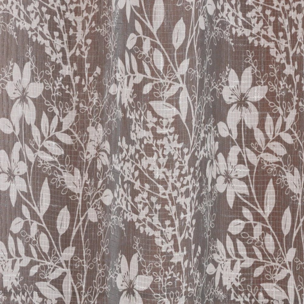 OWENIE Sheer Fabric Voile Grommet Window Curtain Suitable for Living Room/Bedroom Geometric Zigzag Gauze Curtain