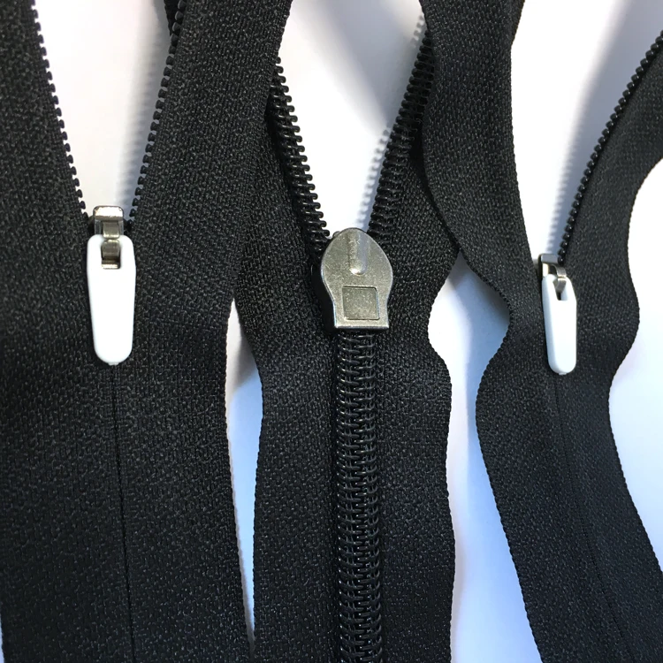 JY Customized 5# Transparent Top Stopper Nylon Invisible Zipper  With Plastic Slider