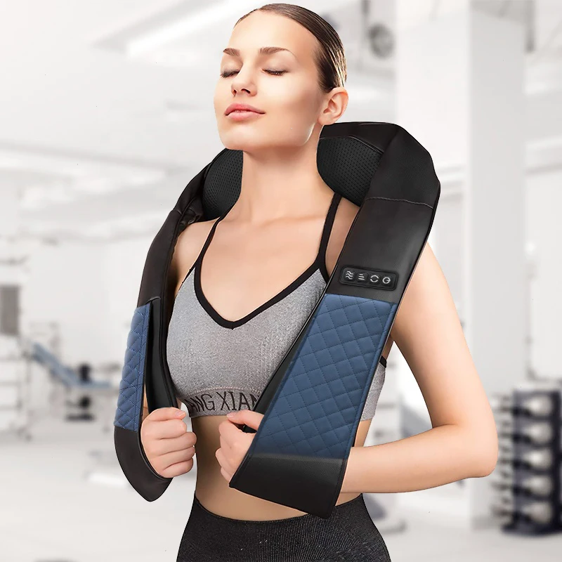 Factory Wholesale Muscle Relax Massage Neck Belt Home Car Use Therapy Shiatsu Kneading Body Neck Shoulder Massager with Heat