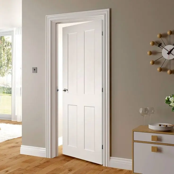 USA White Solid Core hollow core Shaker Prehung Interior French Doors Wood Panel Internal slab Doors