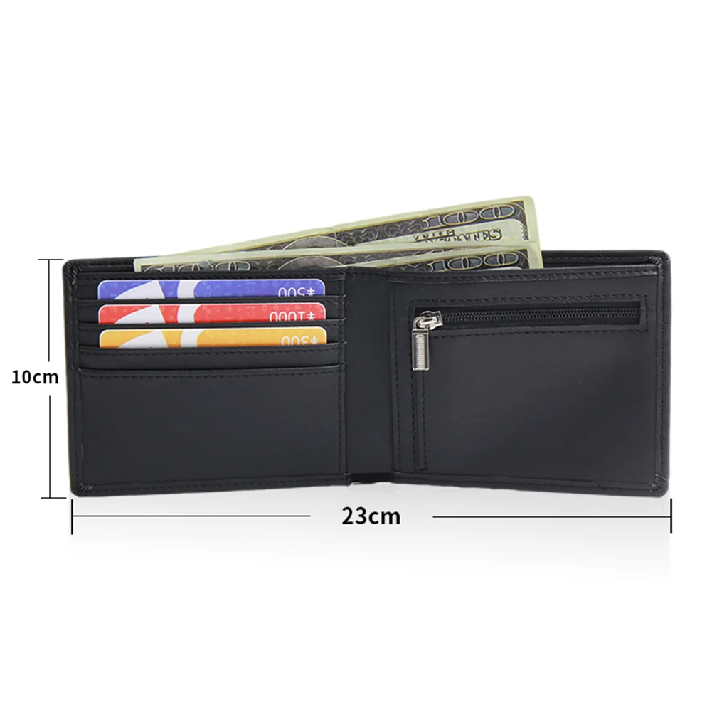 low MOQ customized card wallet pu leather slim wallet men