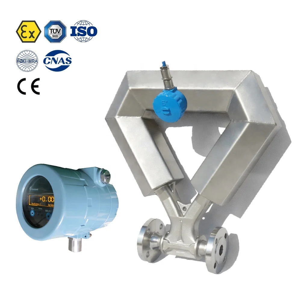 Coriolis mass flow meters to measure mass and density