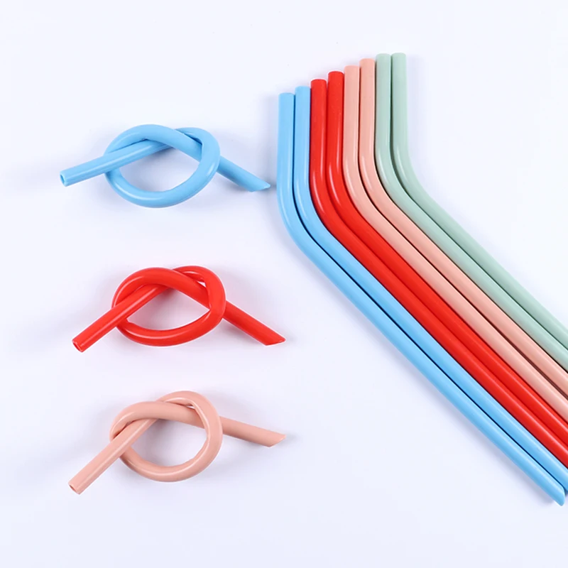 Мягкая короткая многоразовая силиконовая стеклянная соломинка стандартного размера на заказ, Коктейльная соломинка, подходит для детских чашек
