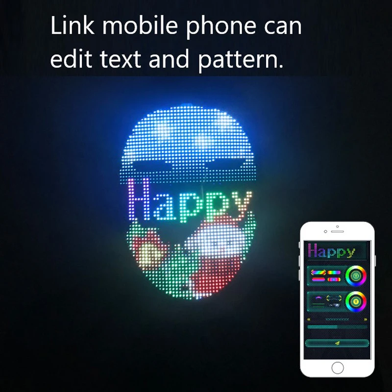 Lightwear Adjustable Rechargeable Programmable Gesture Shining Led Display Halloween App Full Color Face Changing Luminous Mask