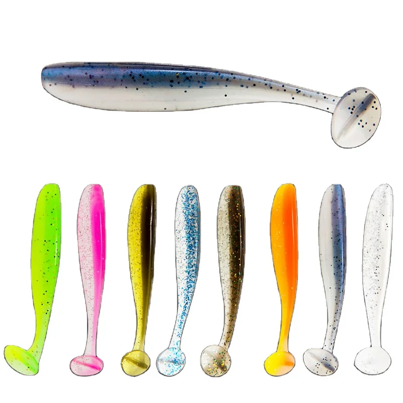 T-tail Floating Fluorescent Soft Worm Lure for Freshwater Fish for Sea Bass Mandarin Culter Alburnus Tuna in Rivers and Lakes