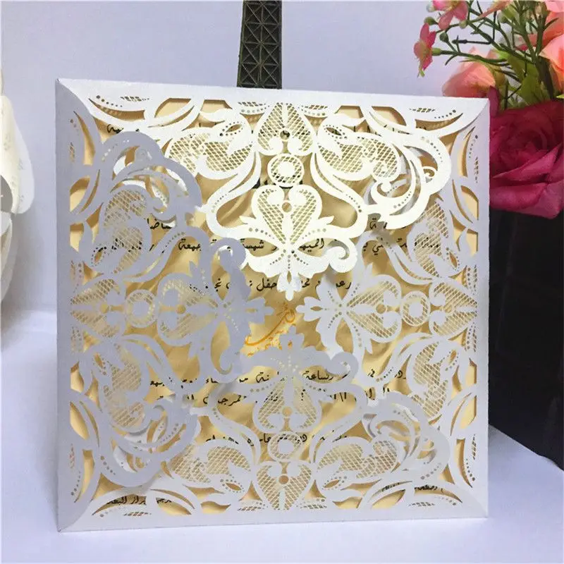 
Коробка с лазерной резкой пригласительных приглашений на Открытие ресторана пригласительных открыток 