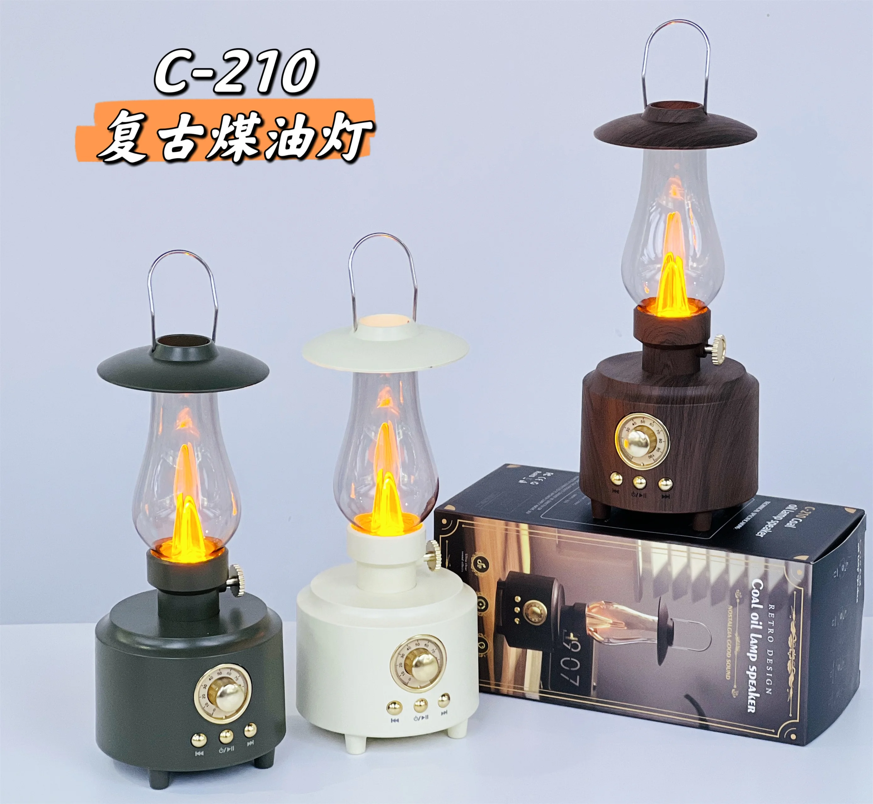 Portable Camping Lamp Bluetooth Speaker 5W Power 1200mAh Battery Classic Design with LED Lighting Portable Bluetooth Speaker