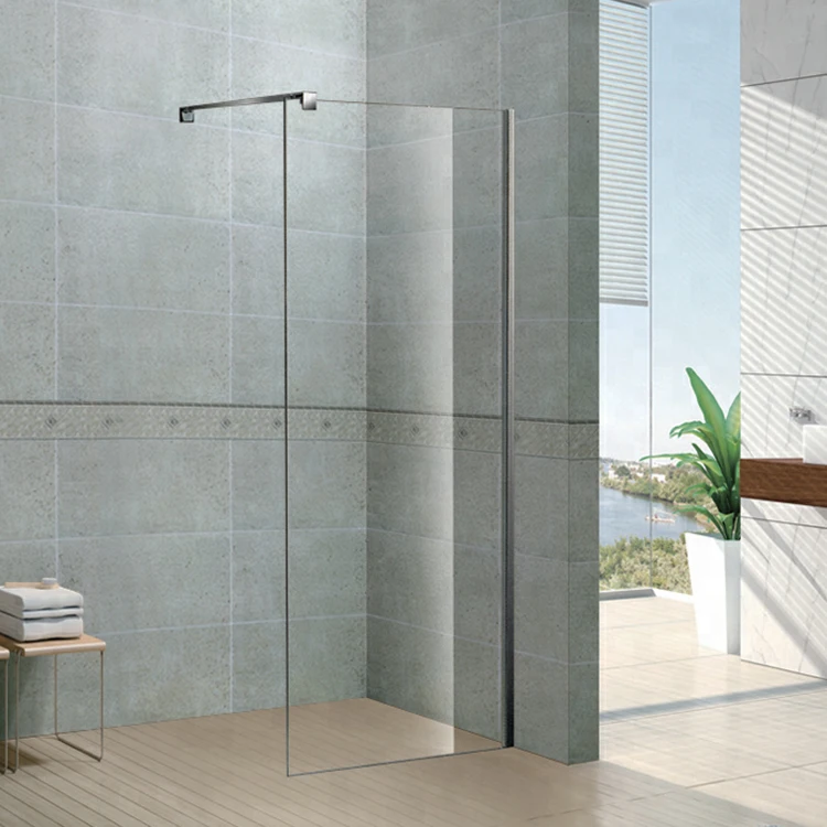 Simple Bathroom Tub Single Shower Room Fixed Panel Frameless Tempered Glass Partition Shower Screen