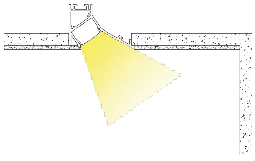 Recessed Plaster in led profile  aluminum channel for drywall recessed mounted 2m 3m