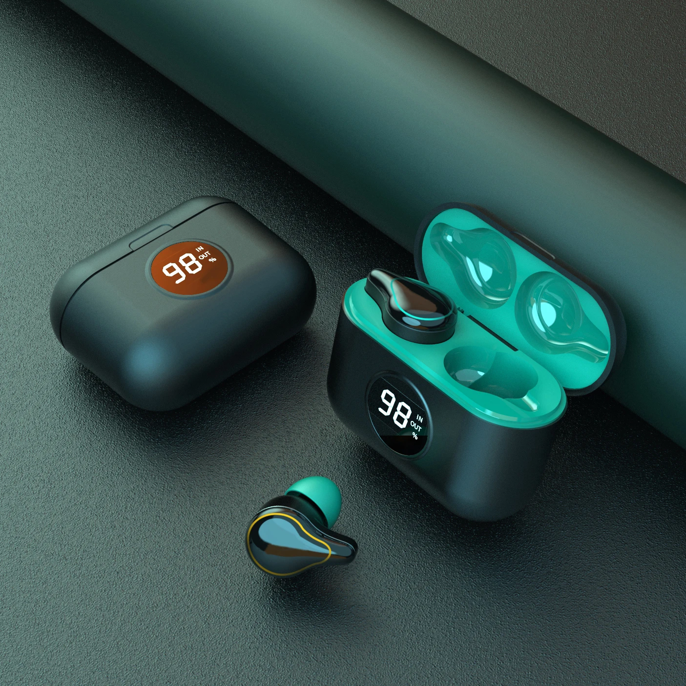 ES-16S Top Quality comfortable Wearing design Life waterproof sweatproof Wireless Earphones with Real-time Digital Power Show