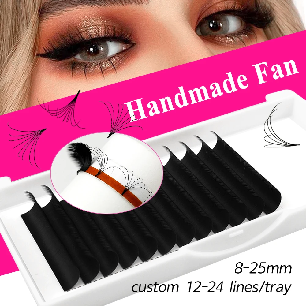 Mega volume 0.03 0.05 0.07 fuax mink easy fan lash trays wholesale 25mm faux eyelash