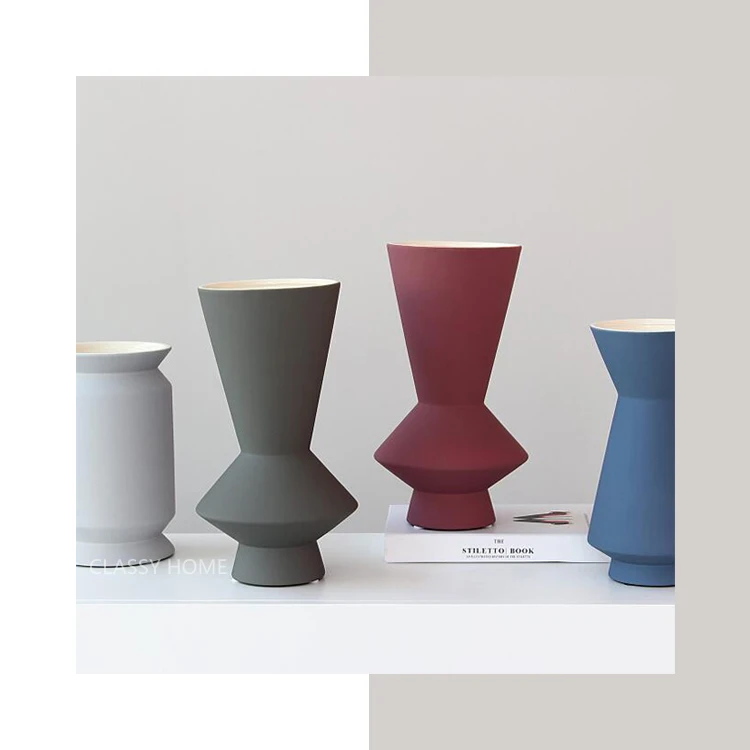 Wedding Elegant Centerpiece vase colorful Matte glazed trumpet ceramic vase