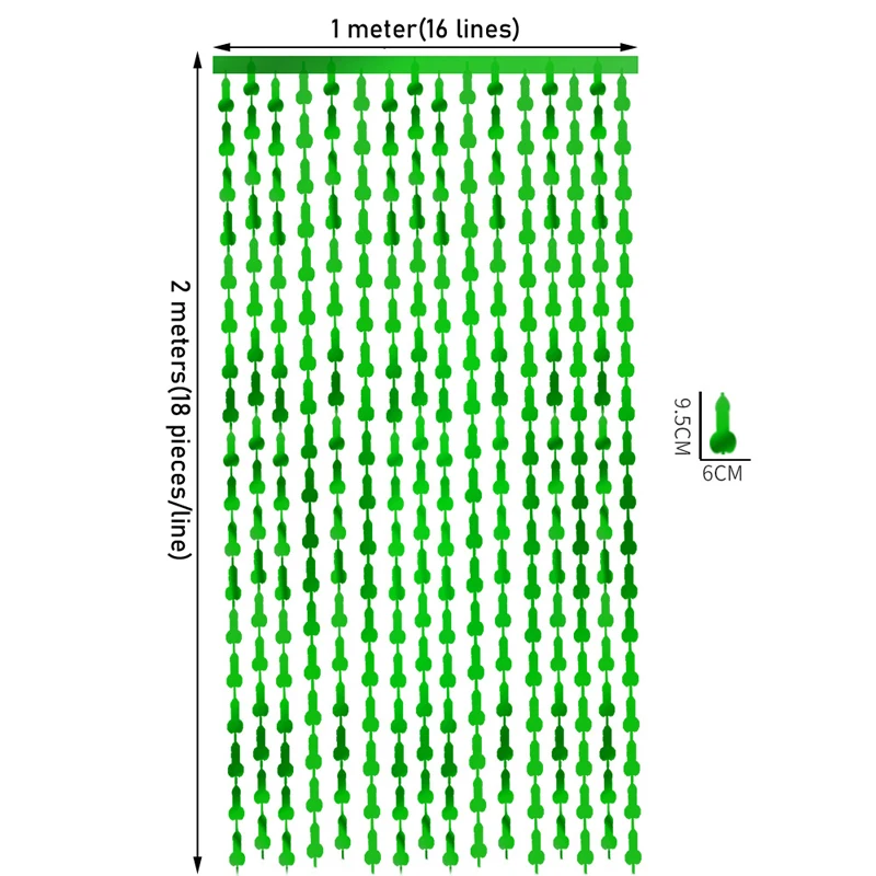 Hen Night Bachelorette Party Backdrop Wall Decoration Penis Shape Accessories Supplies Birthday Party PET Fringe Foil Curtain