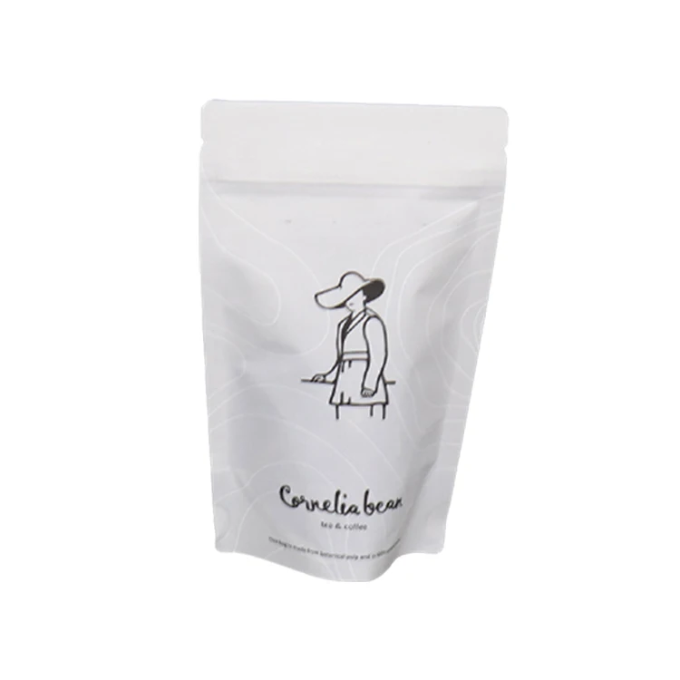 Индивидуальные биоразлагаемые пакеты для кофе из крафт-бумаги с застежкой
