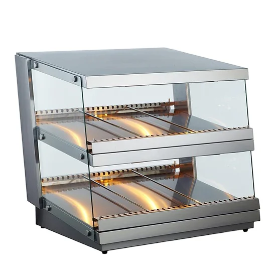 Smad Open Air Glass Heated Display Cabinet Pastry Display Showcase Pizza Warmer