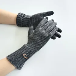 Japan Korea Style New Pure Cashmere Fashion Knitted Gloves Lady Jacquard Touch Screen Gloves Keep Warm Winter Gloves