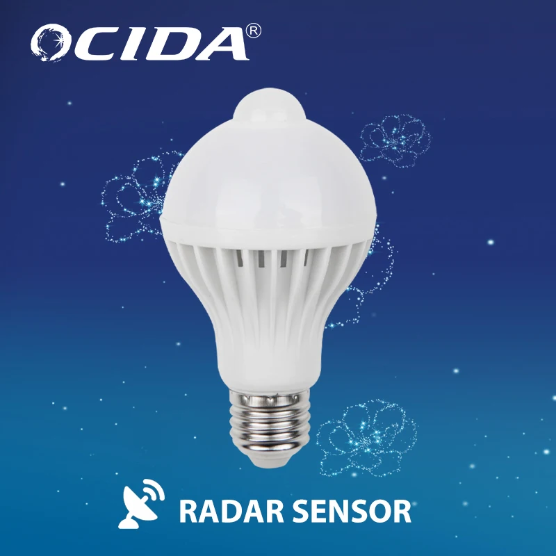 5W 7W E 27 4 meter remote human body induction emergency light bulb for indoor staircase corridor