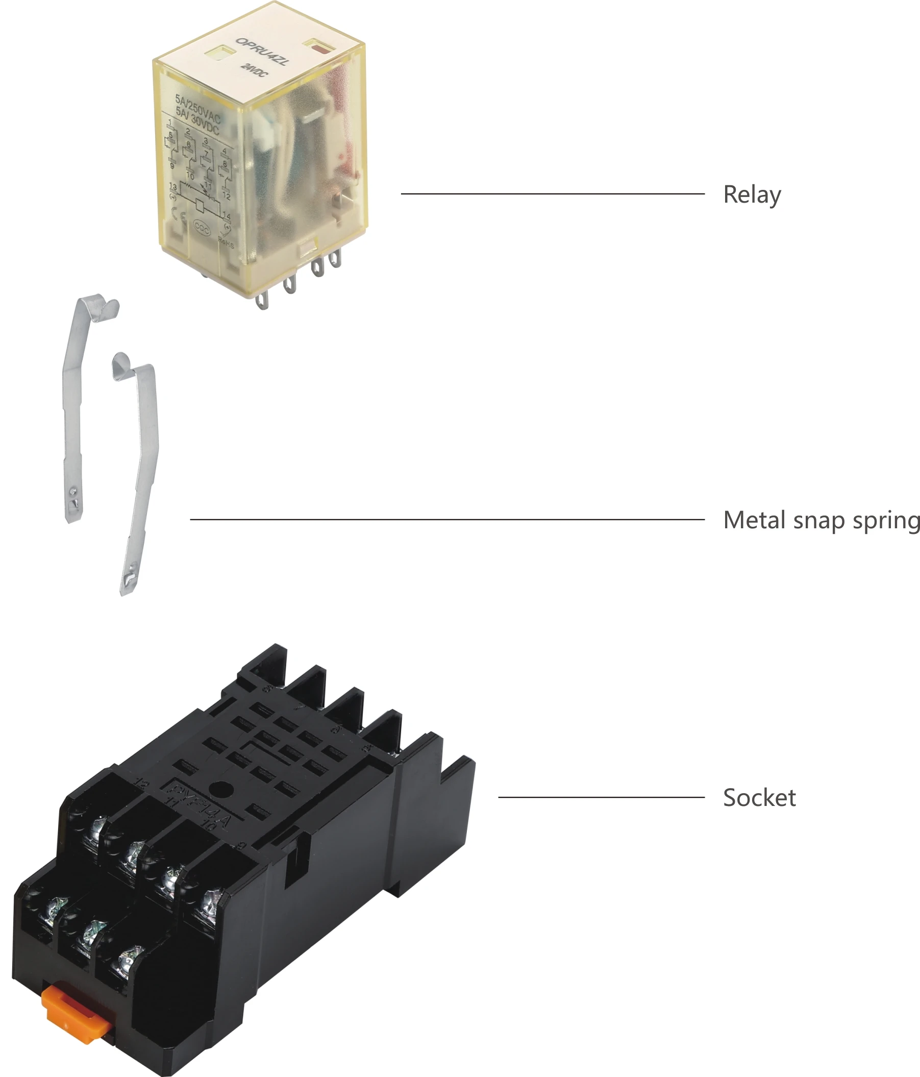 LYAN product 5A/250VAC, 30VDC, 4PDT, DC6~220V, 14pin relay, 220v automatic power , General Purpose Relay,  ORU-4Z-L/DC+SH4Z-14TB
