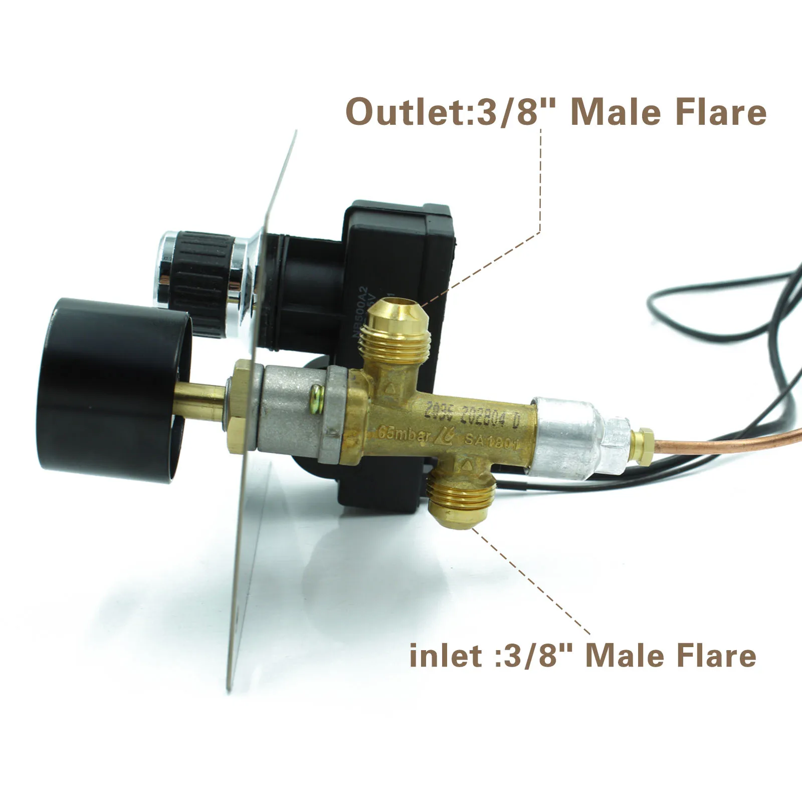 Earth Star Fire Pit Gas Burner Flame Failure Safety Valve 304 Stainless Steel Control Systems Panel Kit with Push Button Igniter