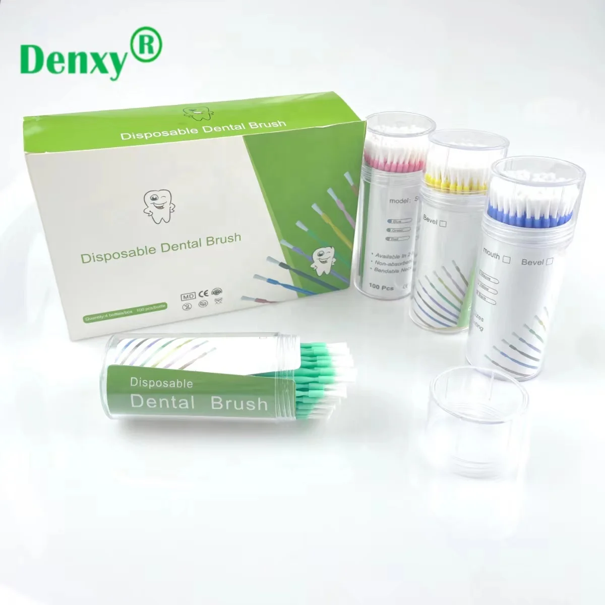 Одноразовая микрощетка Denxy Сгибаемая щетка-аппликатор с дозатором микроаппликаторы щетка щетки для нанесения зубов