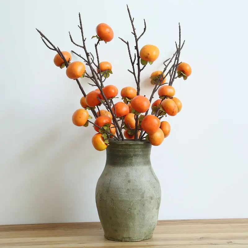 67cm Simulation Berry Artificial Fruit Blossom Branch Orange Artificial Christmas Berry For Home Decor