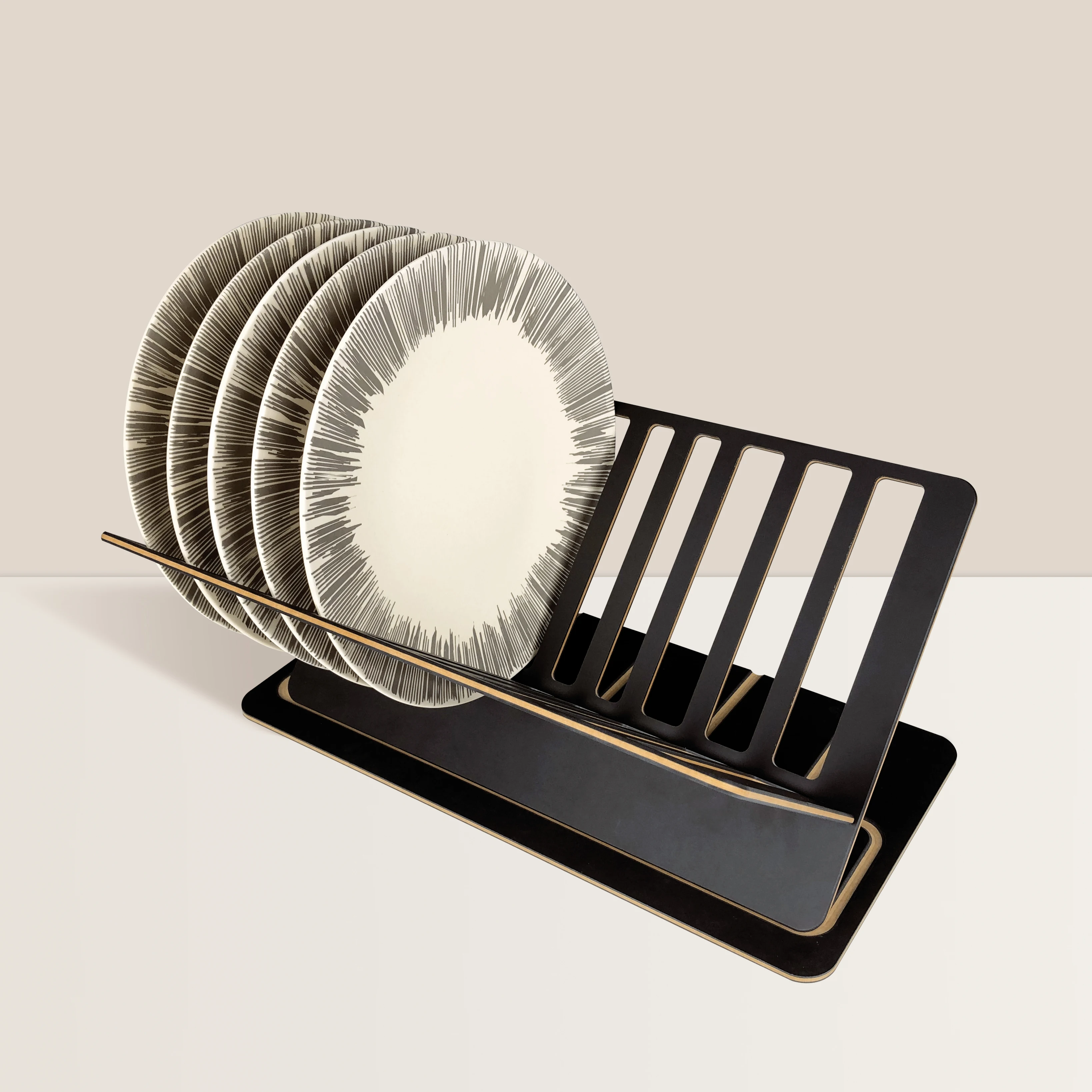 Modern Wood Fiber Dish Rack Anti-bacterial Dish Rack with Drainboard