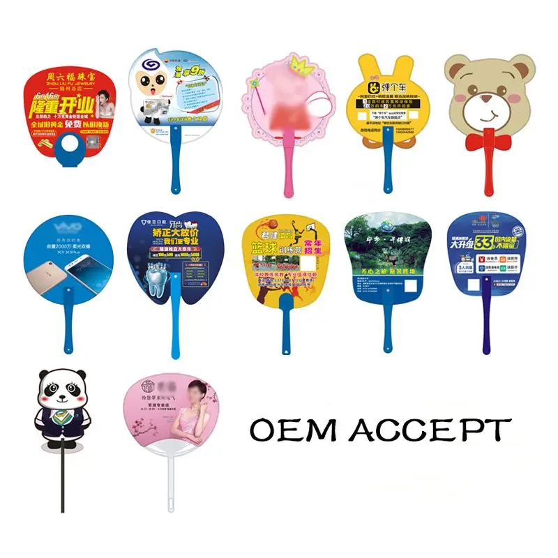 Рекламный сувенир мини ручной пластиковый вентилятор с логотипом Печатный PP