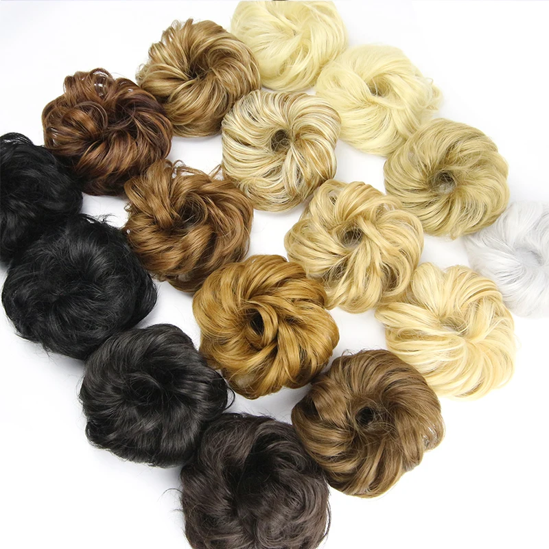 Synthetic Hair Bun Wedding Chignon Free Sample Synthetic Hair Scrunchies Bun