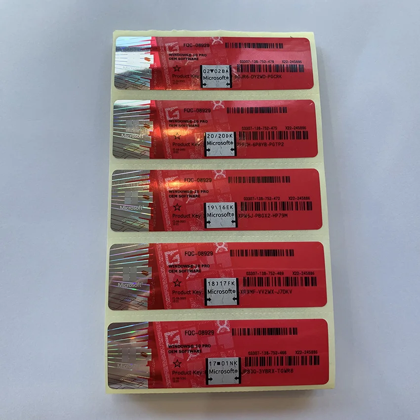 Оконная наклейка 10 Pro OEM Win COA ярлык лицензионный ключ оконная