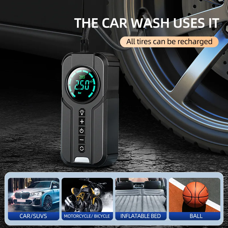 High Quality car tire portable inflator pump tire inflator portable air compressor(Wired model (no battery)
