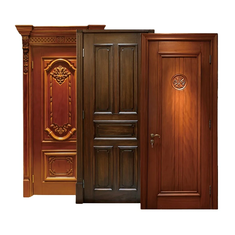 Double Swing  Luxury Custom Timber Flush Mdf Glass Internal Wooden Door Interior Inside Door Solid Wooden Bedroom Wooden Doors