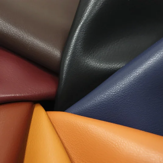 Environmental Leather Recycle GRS Certification Litchi Grain PU Leather waterproof anti-mildew faux Artificial leather