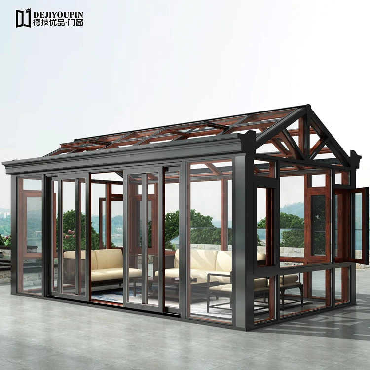 Aluminum Prefabricated Tempered Glass house Sunroom