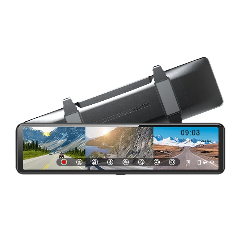 11 inch  rear 1080P mirror OEM dash camera CarPlay wireless Global Network GPS Navigation driving recorder dash cam front