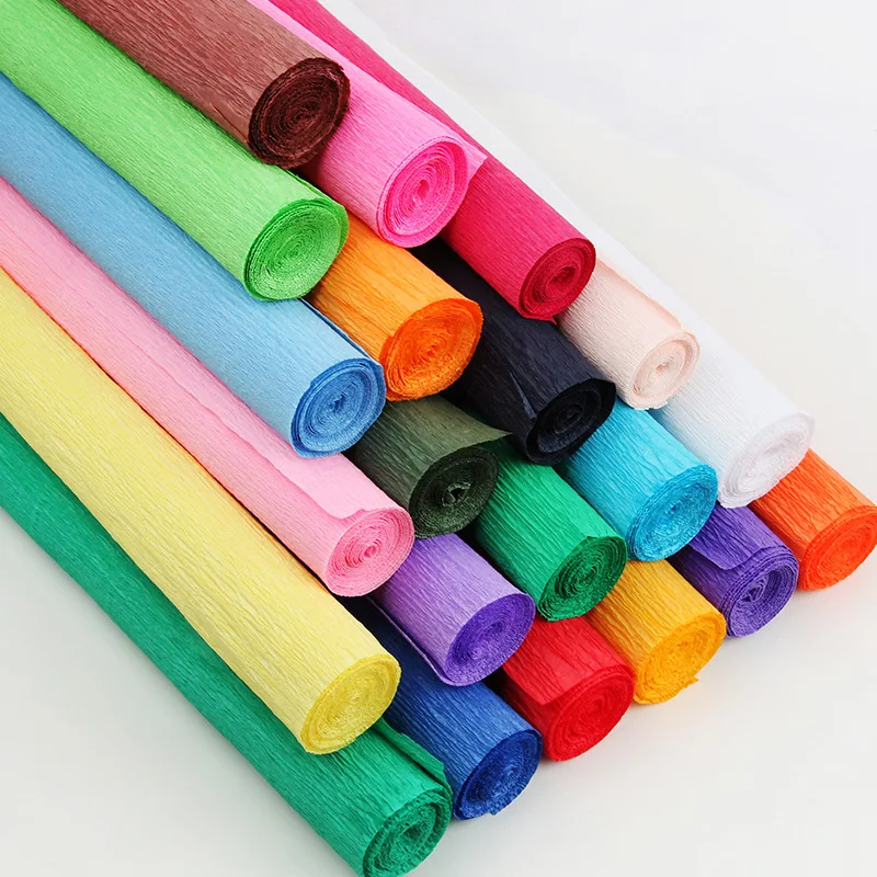 Colorful Rolled Edge Paper Handmade Flower Making Materials Paper DIY Rose Crinkle Paper
