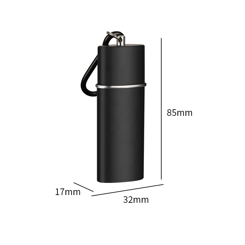 Custom Logo Advertising Cigar Ashtray Trash Bin Key Chain Ring Stainless Steel Metal Mini Portable Pocket Ashtray