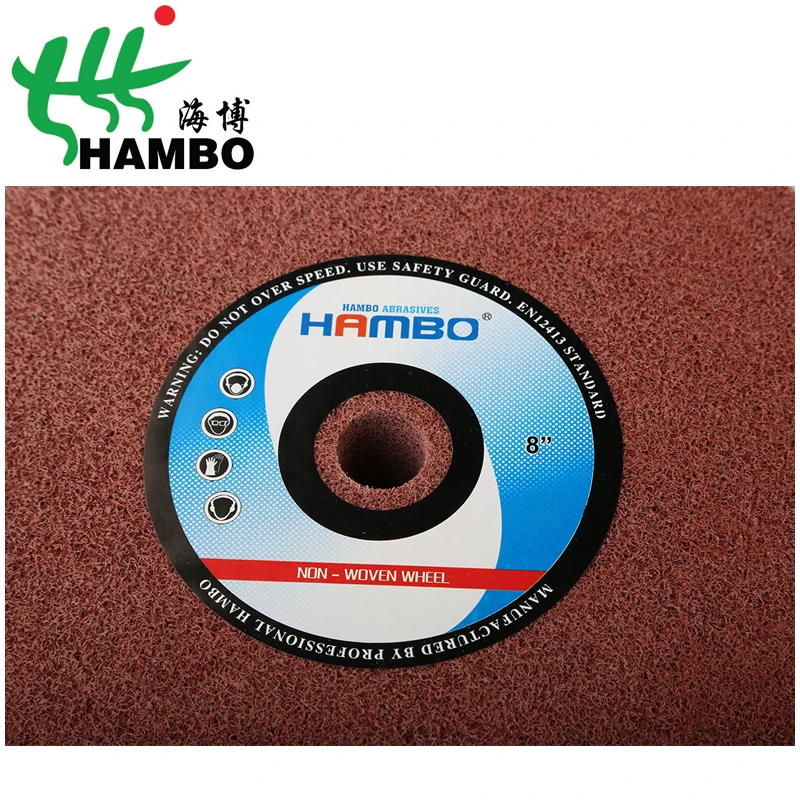 7 inch Non Woven Grinding Wheel Stainless Steel Metal Surface Polishing Nylon Wheel Fiber Polishing Disc