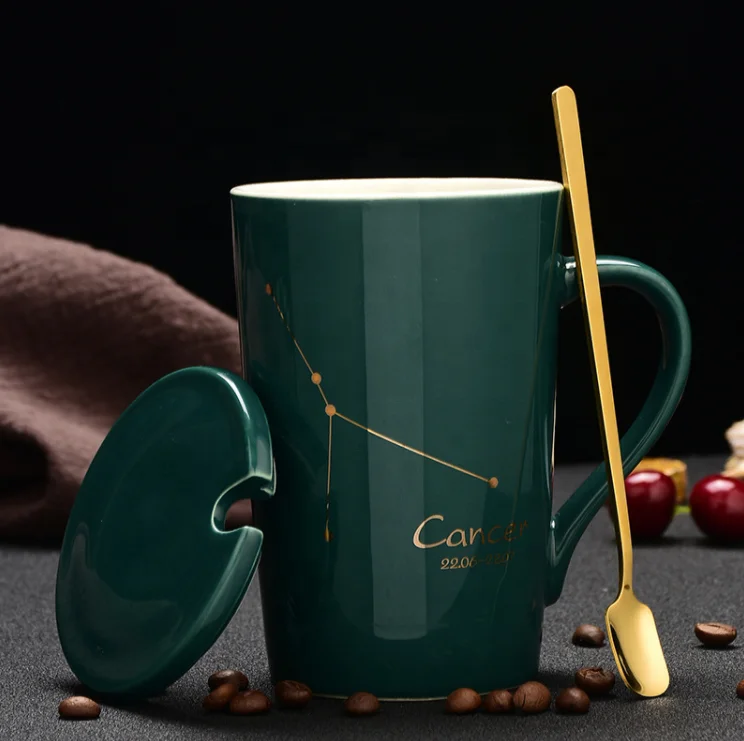 Factory supply cheap custom ceramic coffee mug with lid