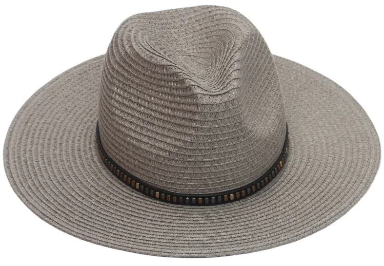 Manufacturers wholesale Panama straw summer beach sun hat with wide eaves to support customized logo for men and women