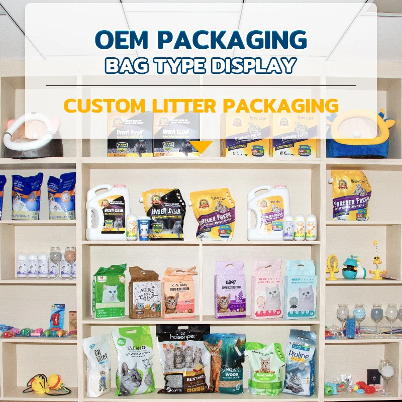 HAISEN оптовая цена OEM/ODM ароматизированный сосновый кукурузный початок Кристалл бентонит тофу кошачий наполнитель песок