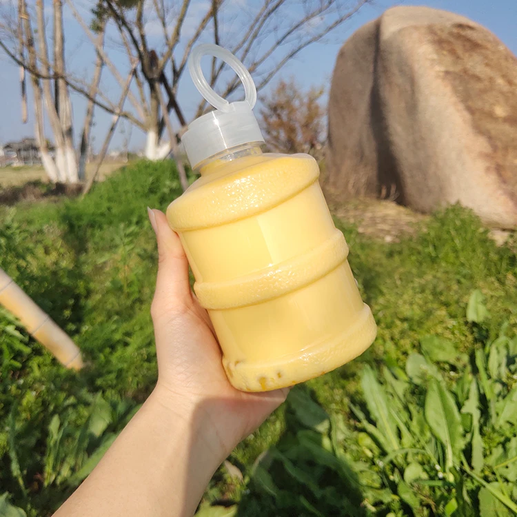 500ml 650ml Mini Bucket Boba Tea Containers with Holder for Milk Iced Tea bucket Barrels for Tea Shop 16oz 22oz