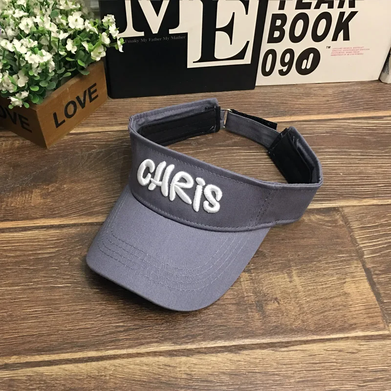 wholesale Cotton polyester Sport running Visor Hat Contrast Adjustable custom Embroidery logo Golf Visor Cap for Women