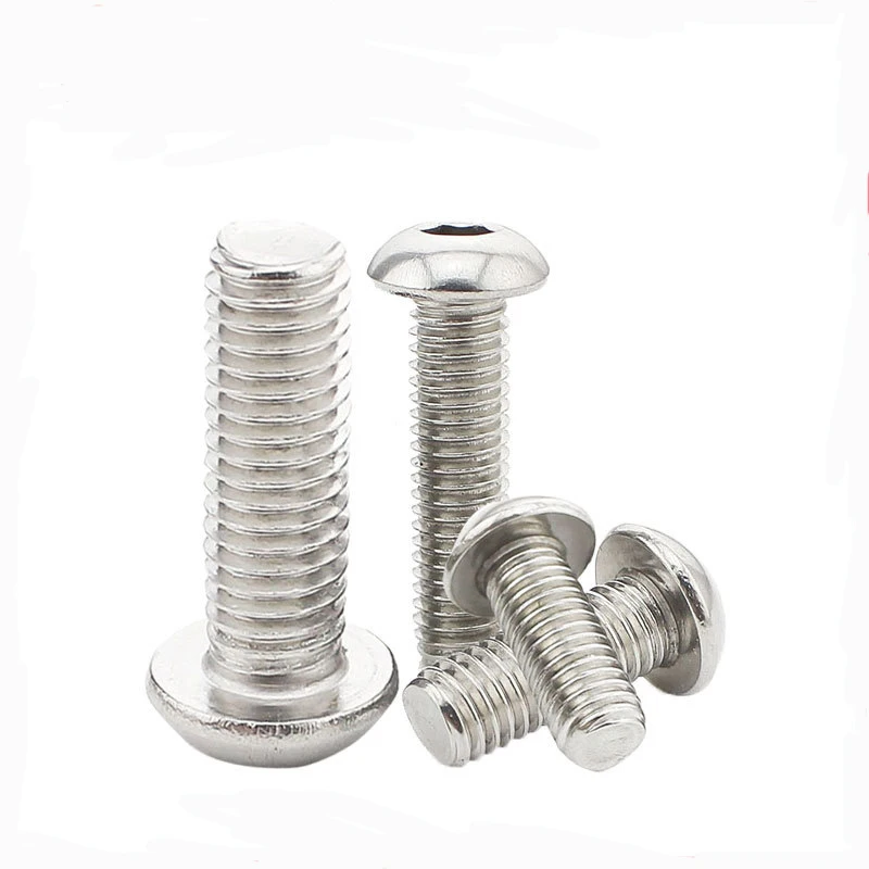 ISO7380 stainless steel coupling bolt 304 round head M3-M12 round cup bolt pan head hexagon socket screw