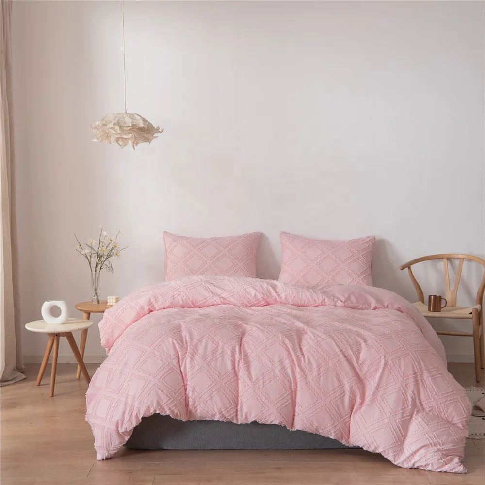  Custom bedroom comforter sets designer bedding set boho tassel textured tufted duvet